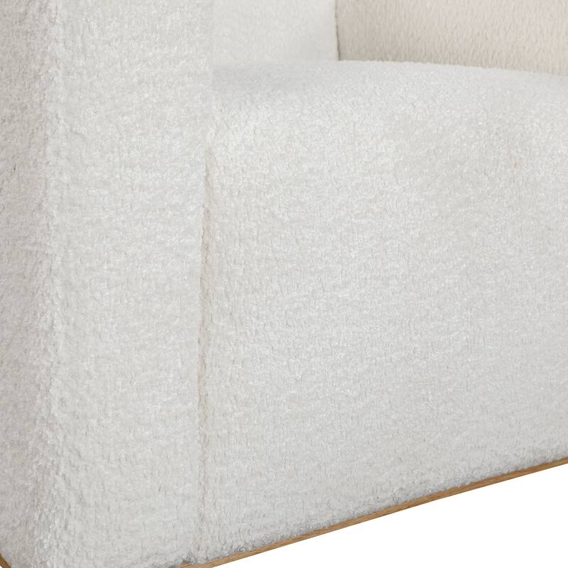 Moxee White Boucle Fabric Arm Chair by Greyson Living