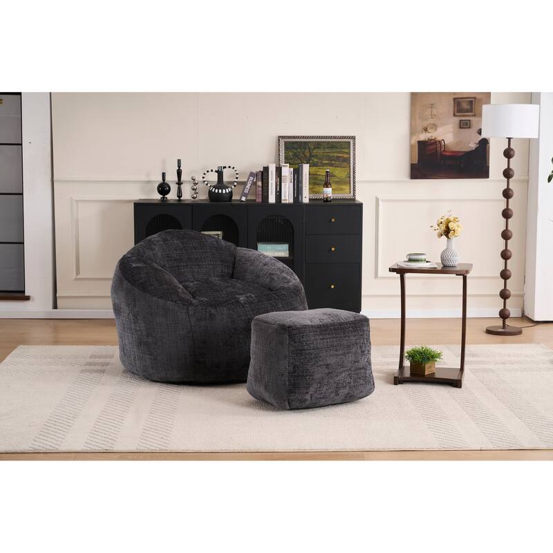 Foam Bean Bag Chairs for Adults/Teens with Filling,Bean Bag Lazy Sofa with Ultra Soft Chenille Cover, Bean Bag,Indoor & Outdoor