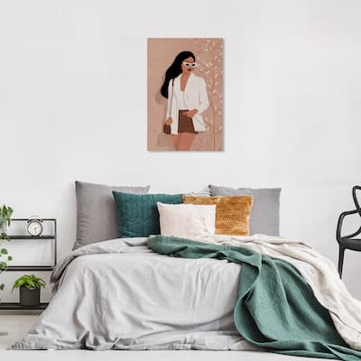 Wynwood Studio Fashion and Glam Passing by Pink and Modern & Contemporary Wall Art Canvas Print