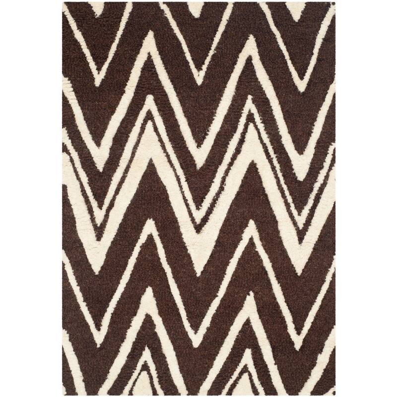 SAFAVIEH Handmade Cambridge Fumiko Modern Moroccan Wool Rug - 2' x 3' - Brown/Ivory