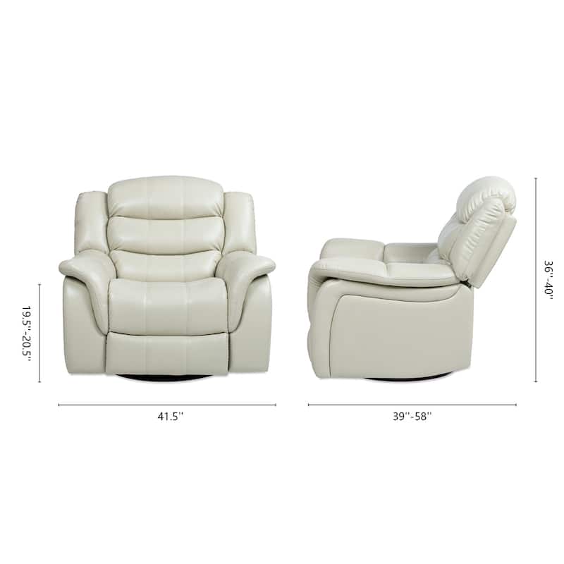 Rover 41.5" Faux Leather Manual Swivel Glider Recliner