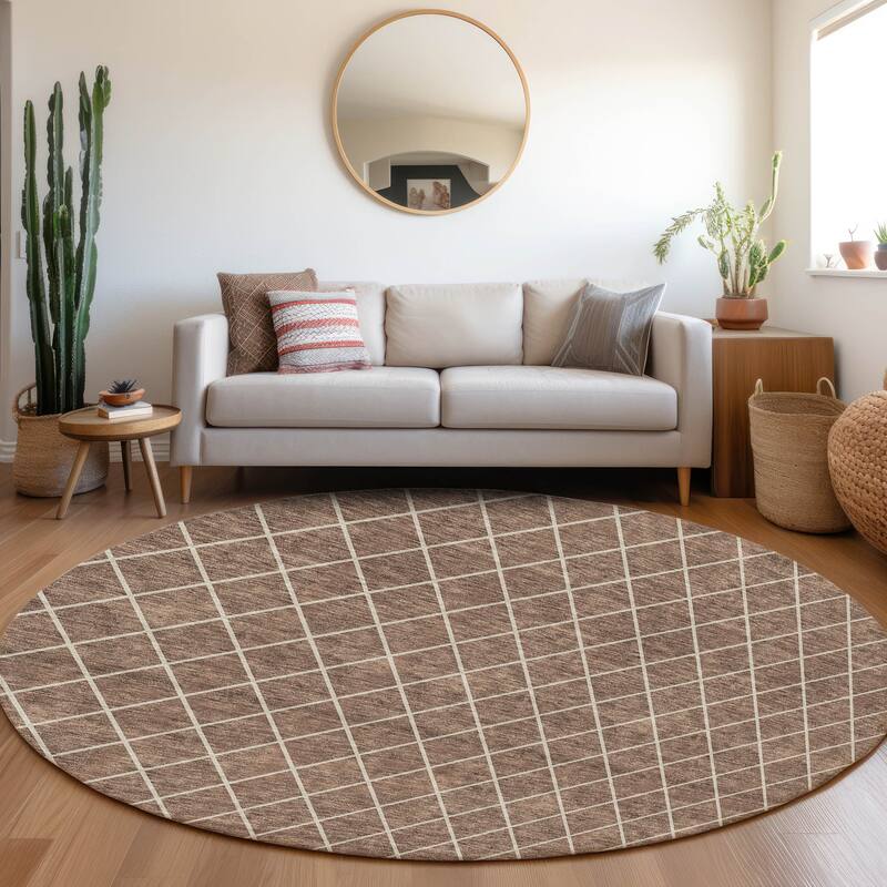 Machine Washable Indoor/ Outdoor Chantille Diamond Trellis Rug