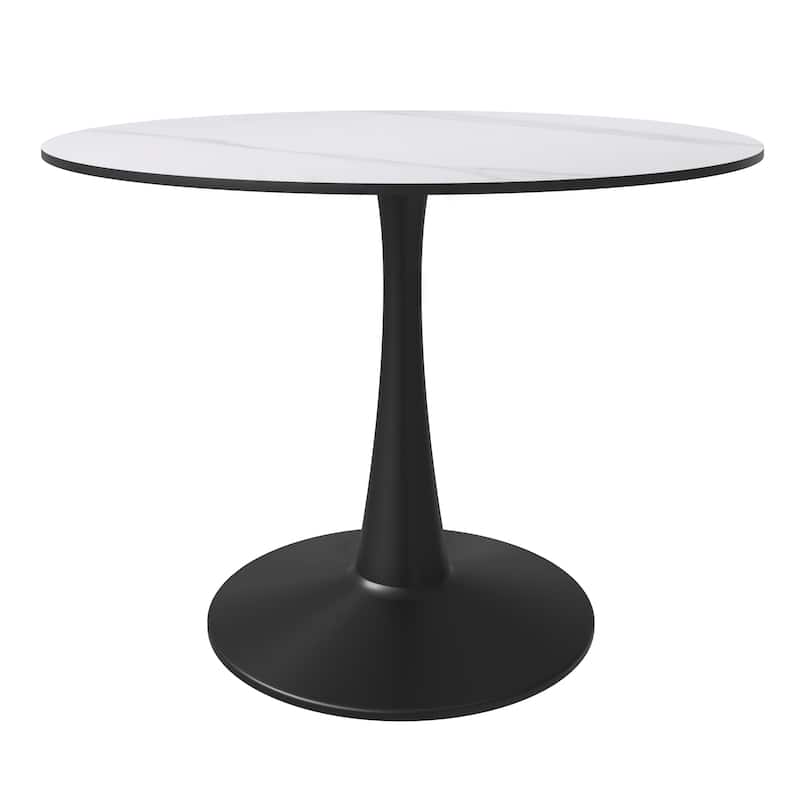 LeisureMod Round Dining Table 40" Sintered Stone Tabletop