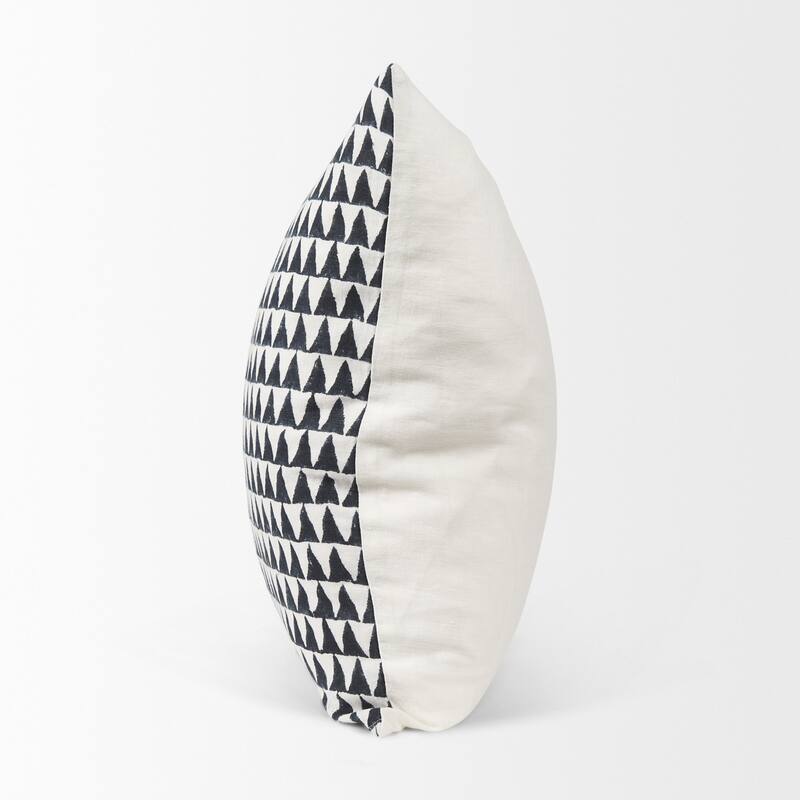 Jolie Cream w/ Black Print Linen Square Decorative Pillow Cover