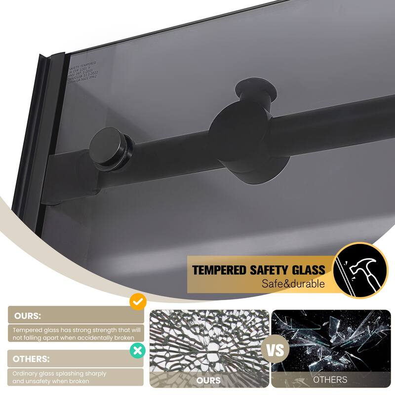 Echarri Rectangle Sliding Frameless Shower Enclosure with Tinted Glass