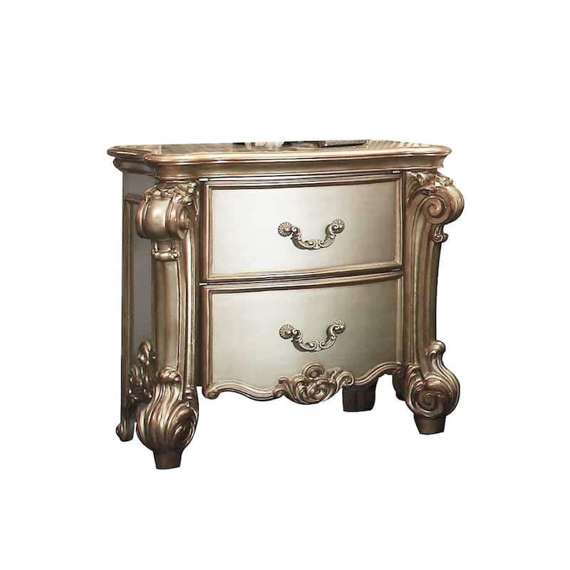 2 Drawers Wooden Nightstand