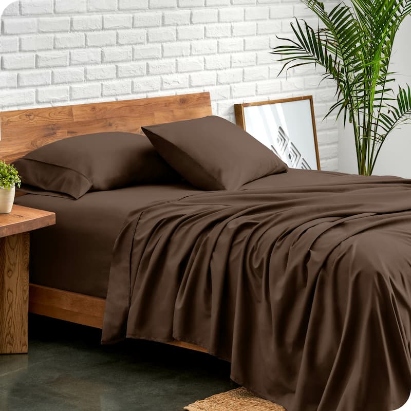 Bare Home Double Brushed Deep Pocket Sheet Set - Twin XL - Cocoa