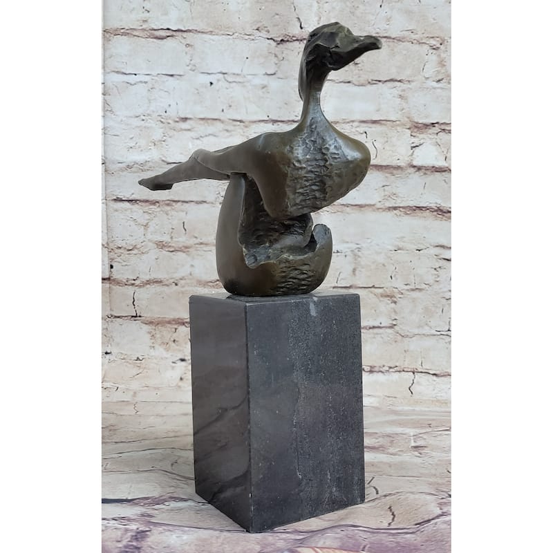 Abstract Bronze Sculpture Of Sitting Girl Yoga Plank Statue Figure 11.5 Inches X 12.5 Inches