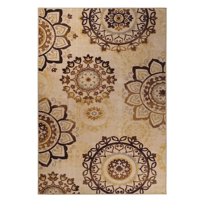 Superior Liena Medallion Non-Slip Washable Indoor Runner or Area Rug