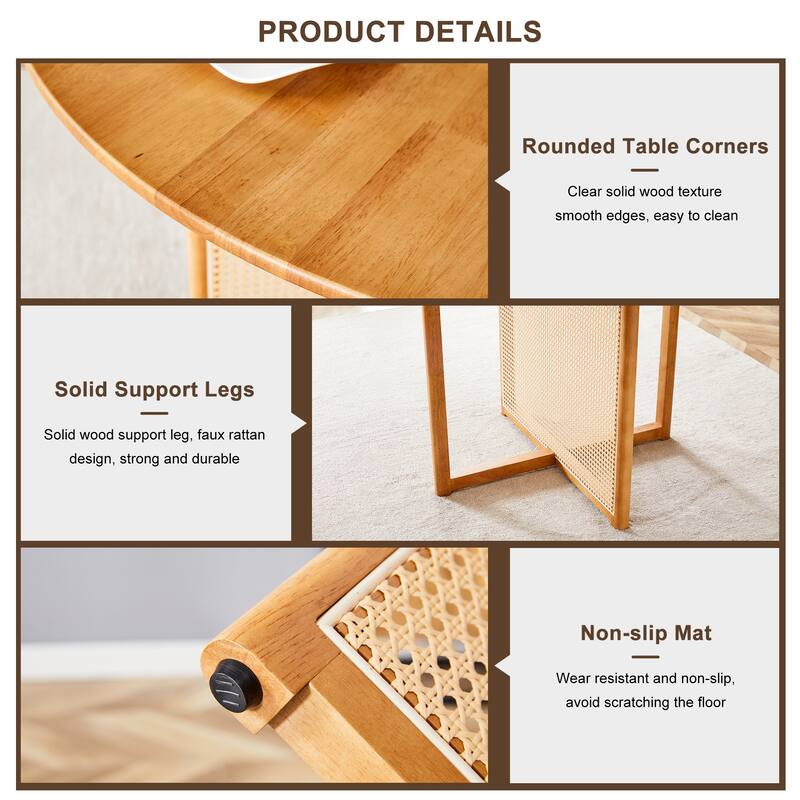 Chinese Countryside Retro Solid Wood Round Table, Simple Modern Imitation Rattan Table,Wooden Table,Desk