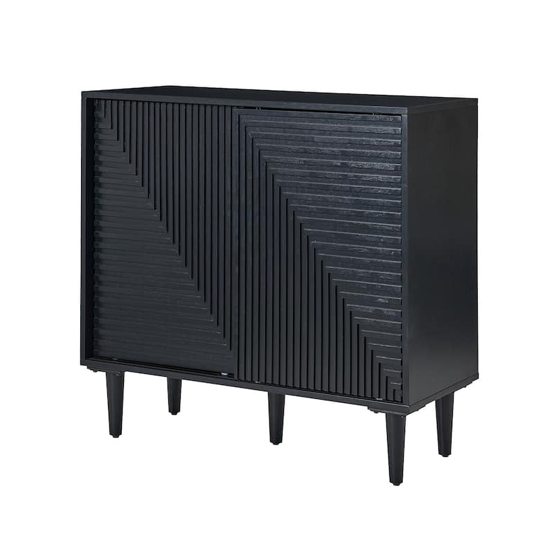 Alfred 34"Tall 2-Door Modern Multifunction Accent Cabinet with Adjustable Shelves by HULALA HOME - N/A