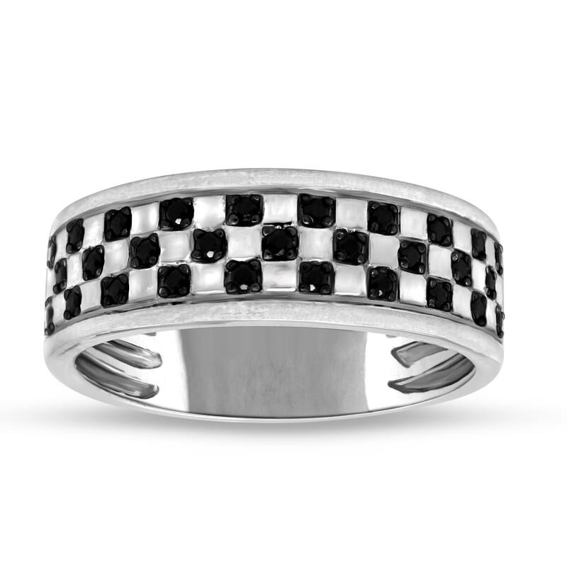 1/4 Cttw Natural Diamond 14KT White Gold Gents Ring - 9 - White