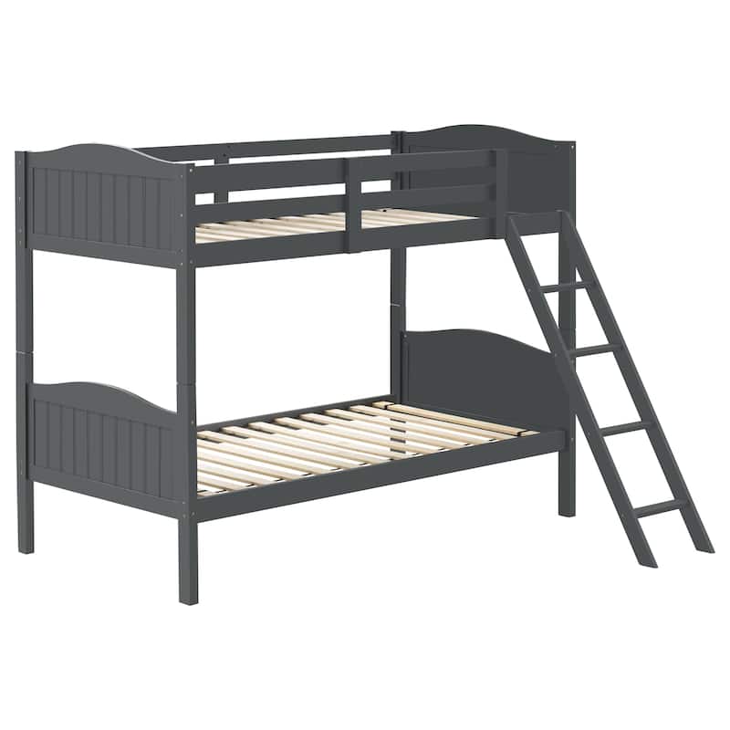 Arlo Transitional Wood Frame Bunk Bed with Ladder