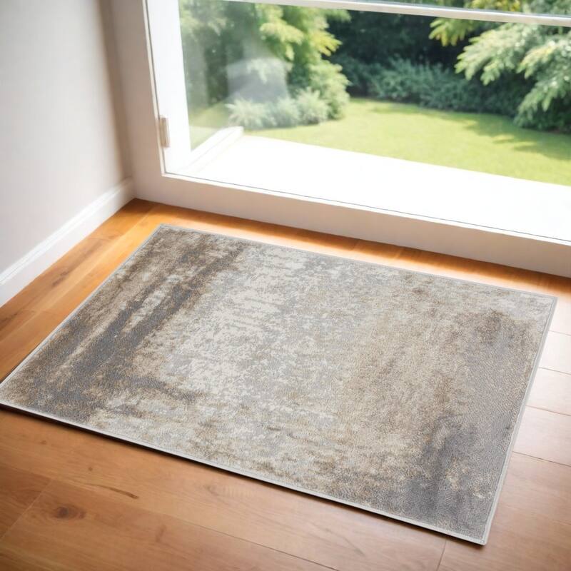 Bubip Power Loomed Abstract Modern Non Skid Stain Resistant Low Pile Area Rug By HomeRoots