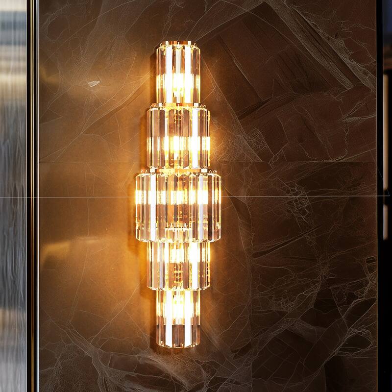 Sumptuous Triangular Prism Crystal Wall Sconce Bedside Lamp - Large