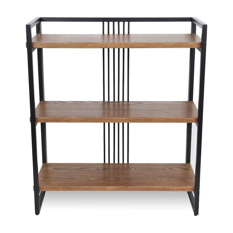 Lauxel 3 Tier Metal Framed Wood Shelf