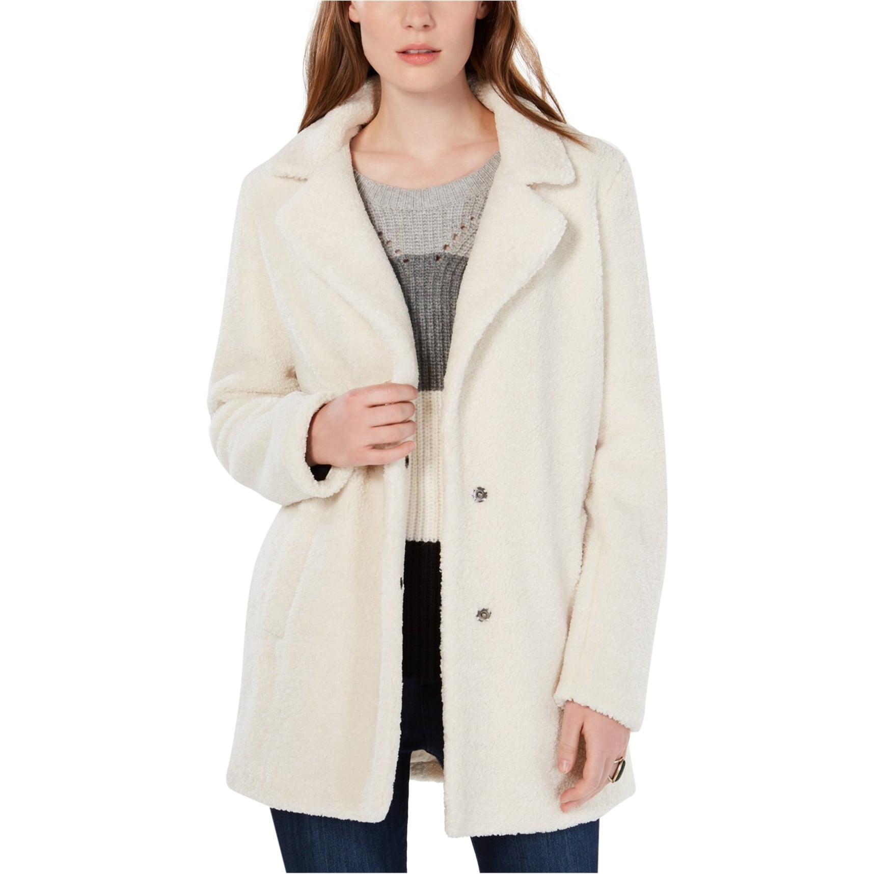 long white sherpa coat