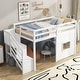 preview thumbnail 2 of 26, Twin Size Wood Loft Bed with Storage Staircase and Window,Sweden Style