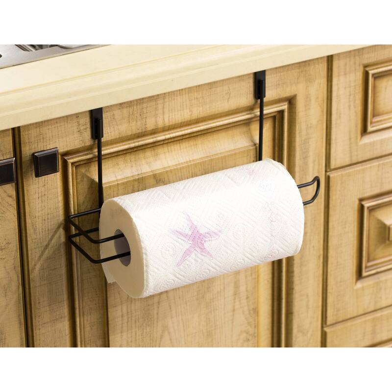 Over The Cabinet Paper Towel Holder, Black