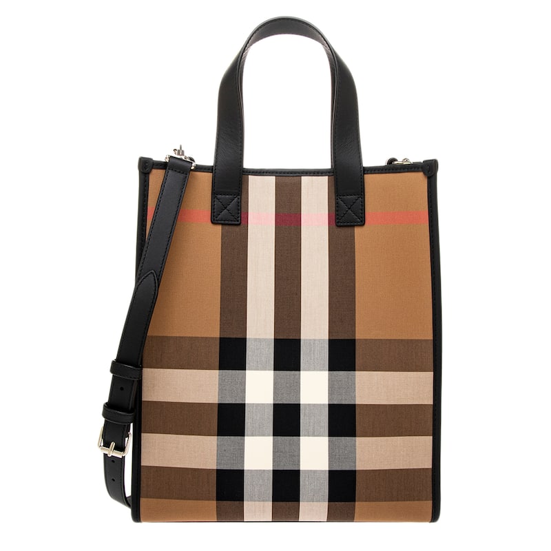 Burberry Men's Small Check Tote - Beige Check