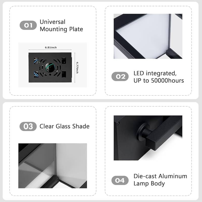 Inowel Wall Light Outdoor LED PIR Sensor Sconce IP54 13W 750Lm