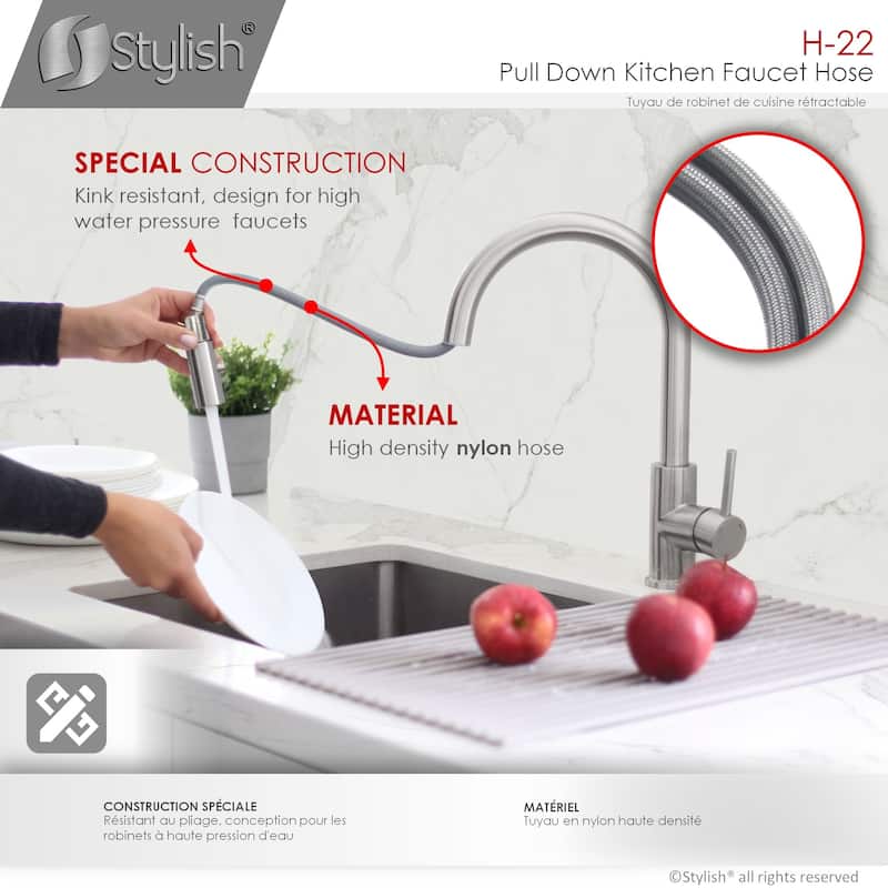 STYLISH 61 Inch Grey Pull Down Kitchen Faucet Hose