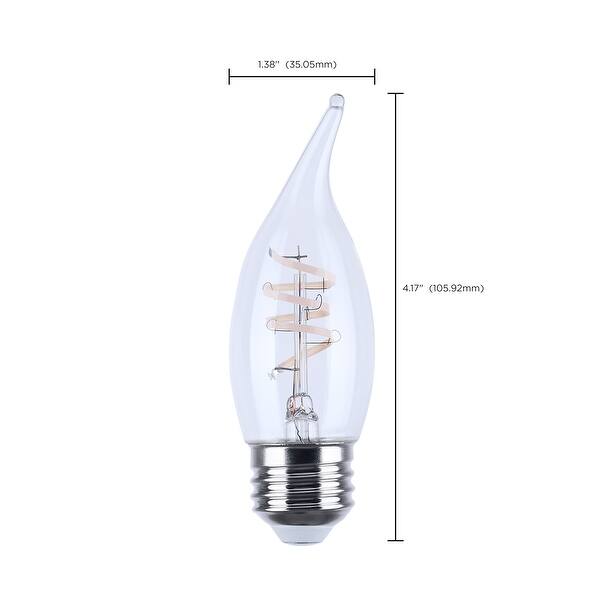 4 Watt CA11 LED Reminiscent Flex Gray Coil Filament E26 2700K 120V - Clear