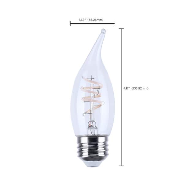 4 Watt CA11 LED Reminiscent Flex Gray Coil Filament E26 3000K 120V - Clear