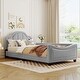 preview thumbnail 1 of 6, Twin Low-Profile Platform Bed Soft Velvet Upholstered Bed Wood Slat with Headboard Footboard No Box Spring Needed - Grey Grey - Twin