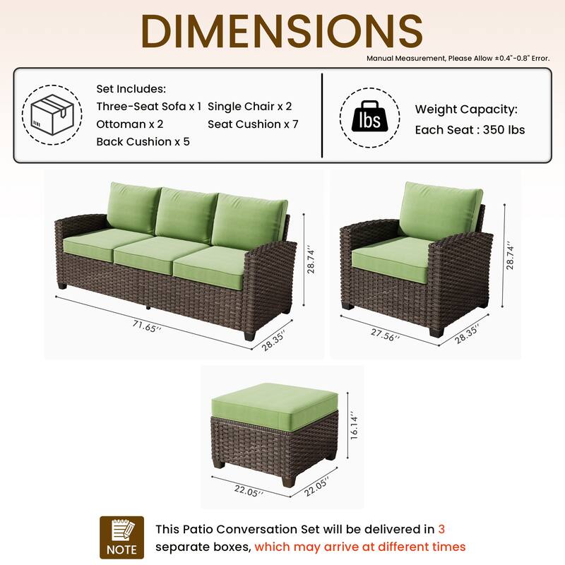 XIZZI 5-piece Patio Furniture Conversation Seating Set