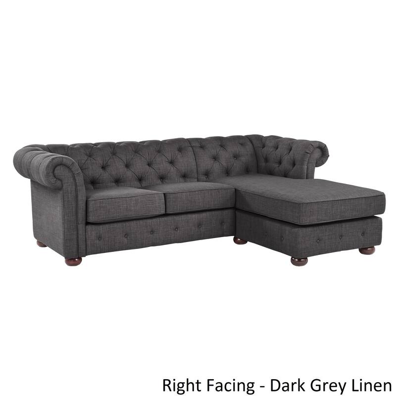 Knightsbridge Tufted Scroll Arm Chesterfield 3-Seat Sofa and Chaise by iNSPIRE Q Artisan
