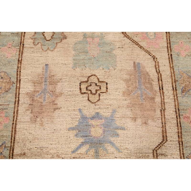 Earth Tone Oushak Turkish Rug Handmade Living Room Wool Carpet - 6'8" x 9'8"