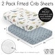 preview thumbnail 6 of 4, Sweet Jojo Designs Watercolor Dinosaur Dino Boy 2 Pack Fitted Crib Sheets Blue Tracks Footprint Modern Dinosaurs Nature Animal