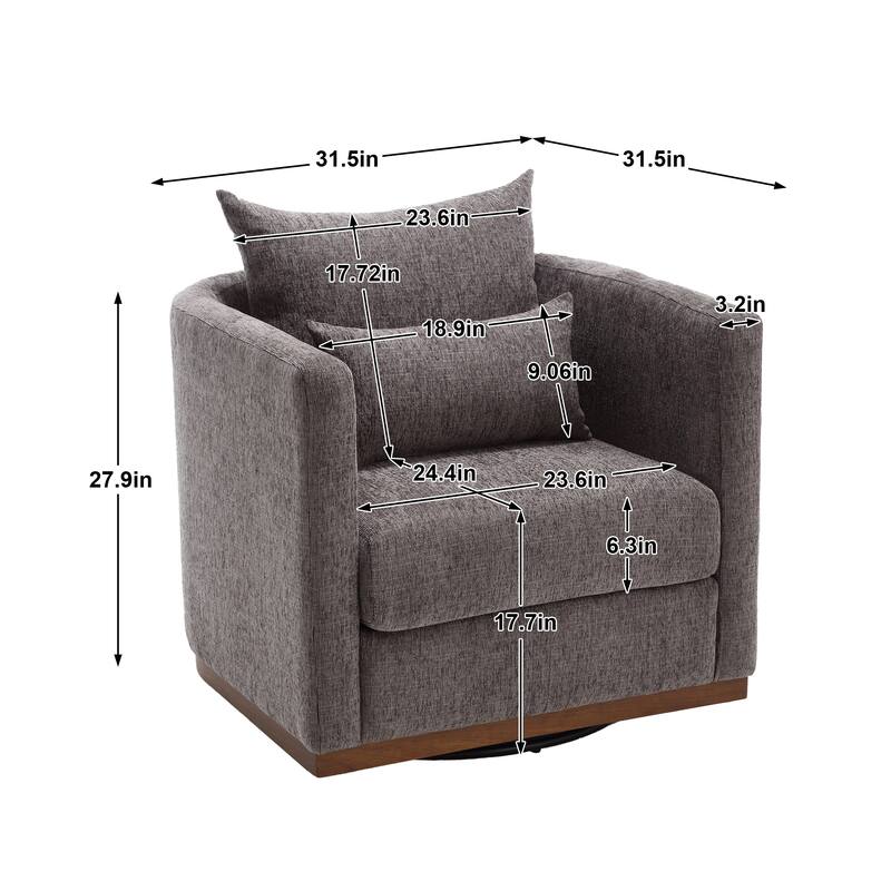 Swivel Barrel Chair, Round Accent Sofa Chair for Living Room, 360 Degree Swivel Barrel Club Chair, Leisure Arm Chair