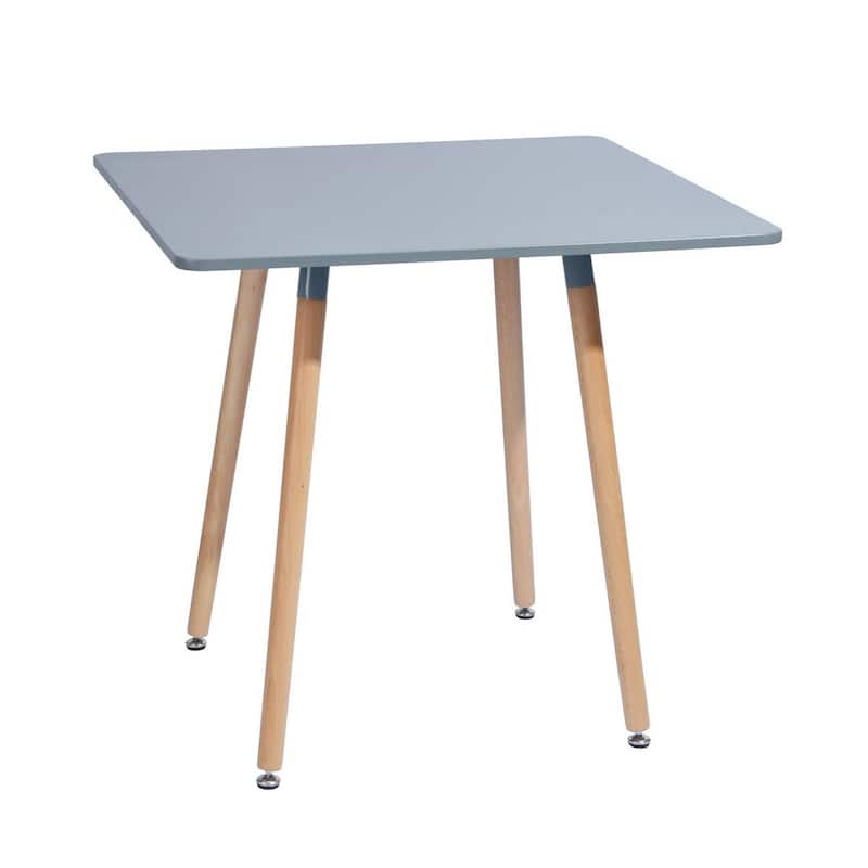 HomeRoots 32" Gray and Natural Wood Square Dining Table - 31.50 in. x 29.50 in. x 31.50 in.