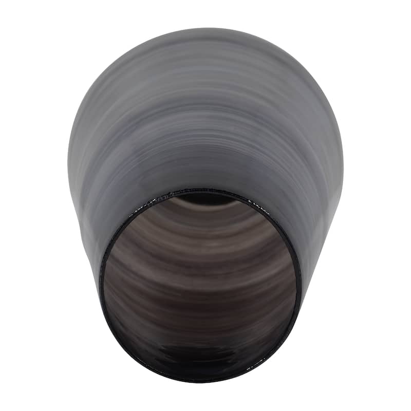 Sagebrook Home Modern Neutral Gray/Black Glass, 15" Enameled Vase