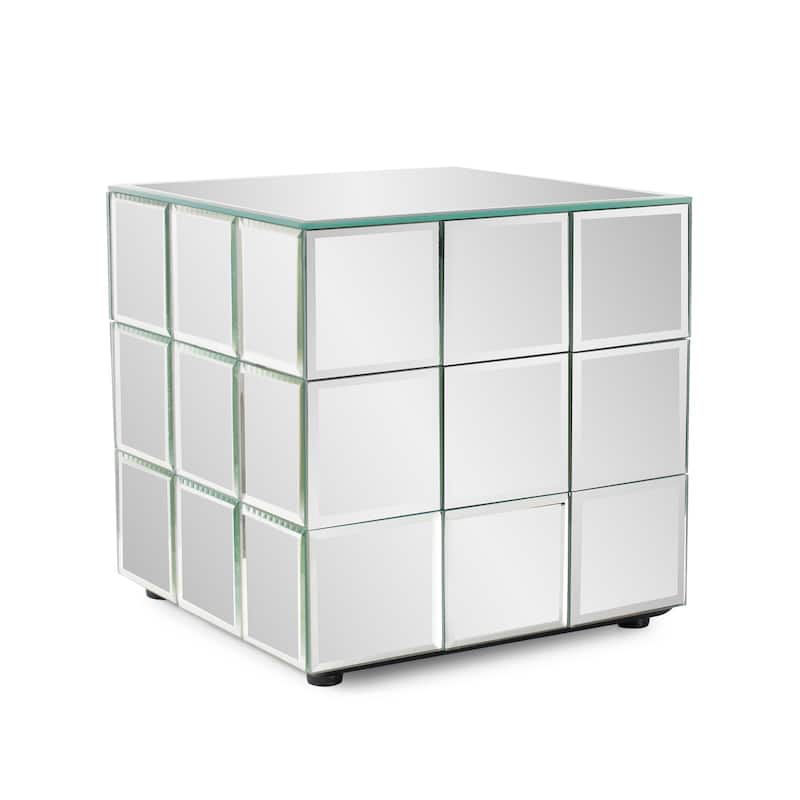 Allan Andrews Short Mirrored Puzzle Cube Pedestal