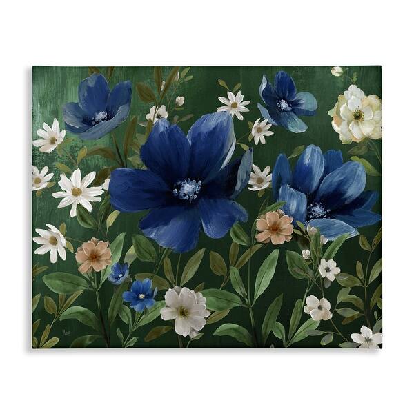 Stupell Blooming Blue Flowers in Nature Canvas Wall Art Design By Nan ...