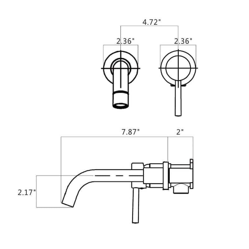 Vanityfair Wall Mount Single Handle Bathroom Sink Faucet