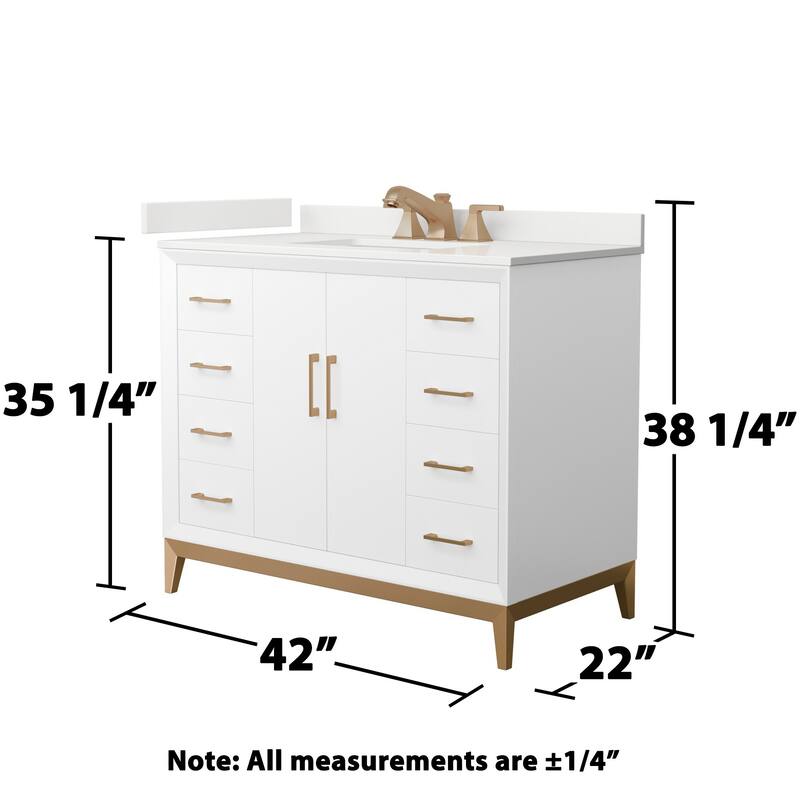 Wyndham Collection WCH818142S-QTZ-US3MXX Amici 42" Free Standing