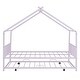 preview thumbnail 30 of 52, Metal House Bed with Twin Size Trundle, Twin/Full Size Playhouse Bed Montessori Bed with Roof Design for Kids Bedroom