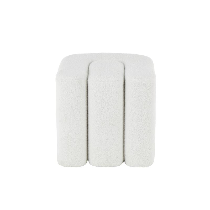 Polyester W-Shaped Ottoman with Connected Arches - White, Gray or Copper - Roche River Decor