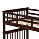 preview thumbnail 34 of 33, Twin Over Twin Bunk Bed with Storage Staircase and Full-Length Guardrail, Divided into 2 Platform Beds, Solid Pinewood Frame