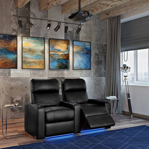 Octane Turbo XL700 Power Leather Home Theater Seating Set (Row of 2)