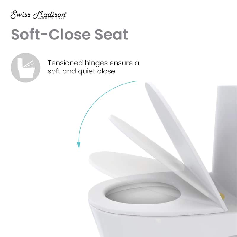 Angers One Piece Elongated Toilet Dual Vortex Flush, Gold Hardware - 27" x 15.15" 31.2"
