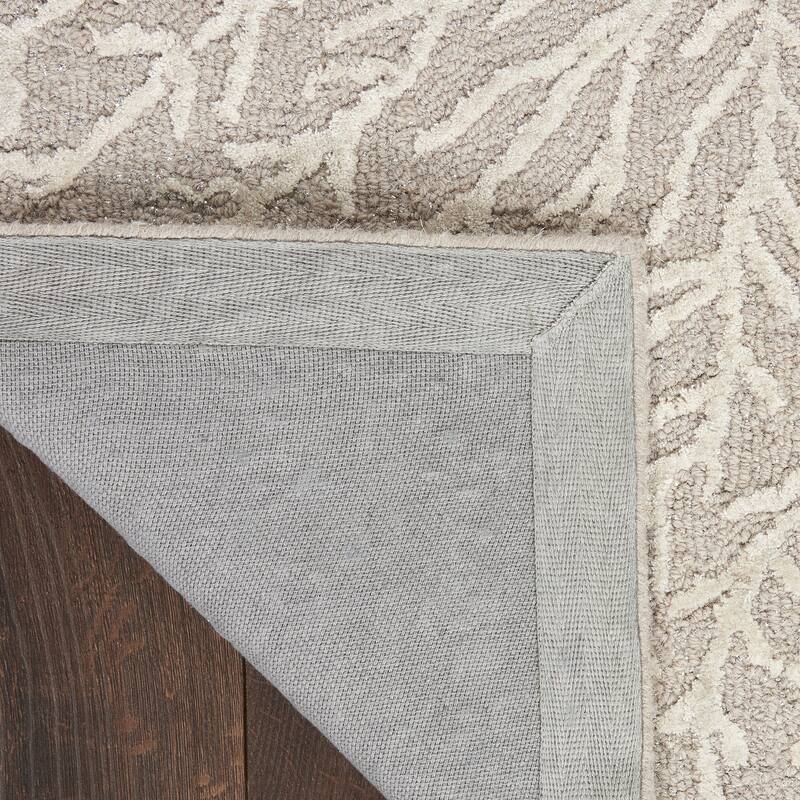 Michael Amini Star Contemporary Textured Botanical Abstract Glam Area Rug