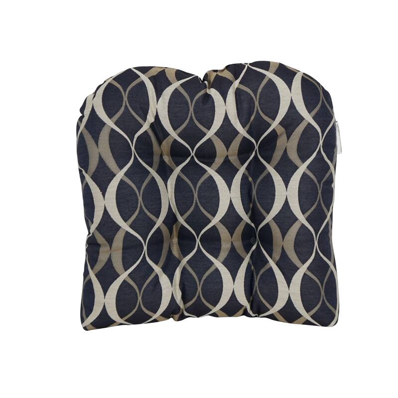 19-inch Rounded Back Premium Woven Outdoor Chair Cushions (Set of 2) - 19 x 19