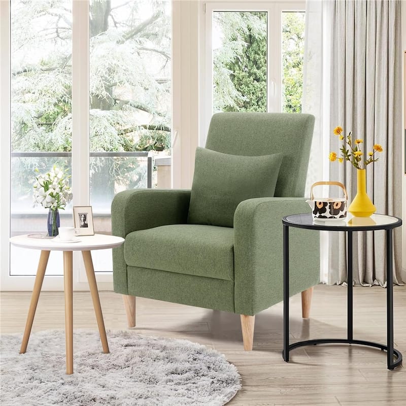 Fabric/Leather Modern Accent Chairs with Lounge Seat