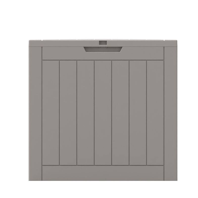 30 Gallon Outdoor Storage Box with Woodgrain or Rattan Effect /Durable, Weatherproof, UV Protected, Easy to Assemble - 30GAL