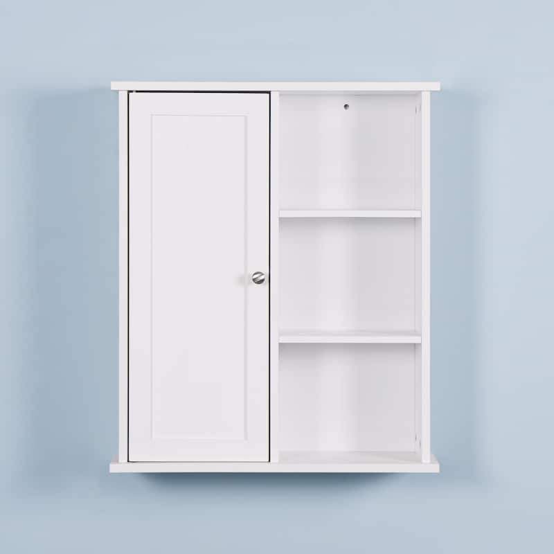 Wall Mount Medicine Cabinet with a Door - White